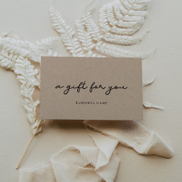 Einfache Geschenkgutschrift für Kraftpapier