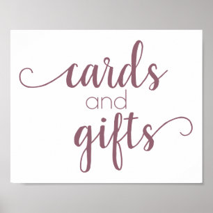 Einfache Geschenktabelle Mauve Pink Jedes Party Poster