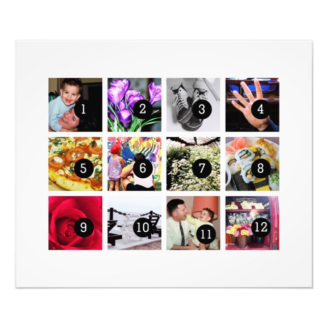 Einfache Gestaltung Ihres eigenen Fotos Art mit 12 Fotodruck (Vorne)