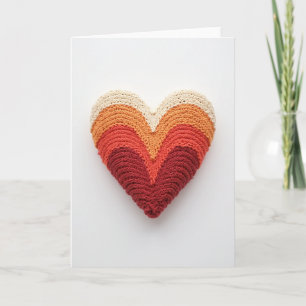 Einfache Gestrickte Herzkarte Karte