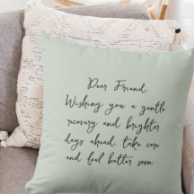 Einfache Get Well bald Script Message Pastel Green