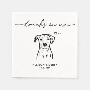 Einfache Getränke auf Mir-Hund-Hochzeit Serviette
