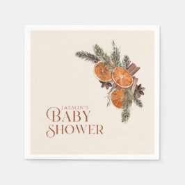 Einfache getrocknete Orangenscheiben und Zimt Baby Serviette