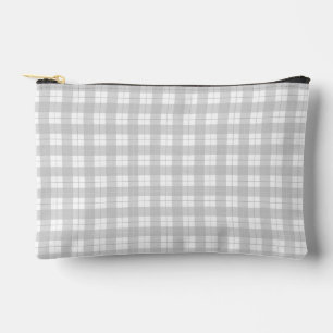 Einfache Gingham Style Light Grau Kariert Zubehörtasche