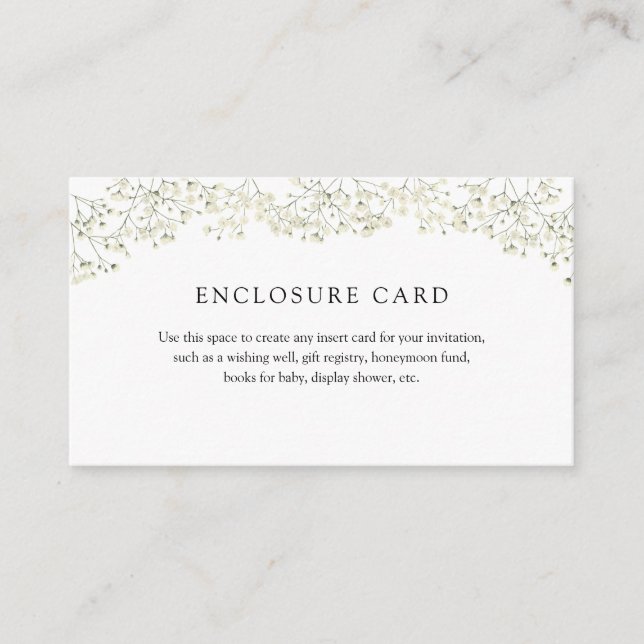 Einfache Gipskraut-Einschließkarte Begleitkarte (Vorderseite)