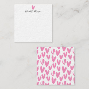 Einfache Girl Blush Pink-Aquarellfarben-Monogramm  Mitteilungskarte