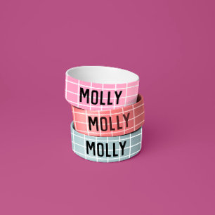 Einfache Girly Bright Pink Karo Grafik Moderne Napf