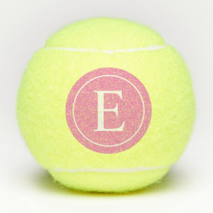 Einfache Girly-Pink-Monogramm-Anfangsbuchstabe Tennisbälle