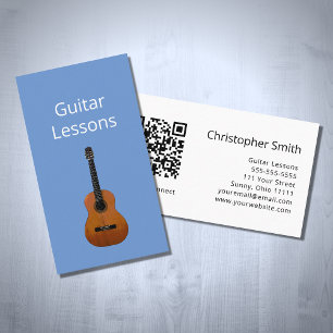 Einfache Gitarrenunterricht QR Code Music Teacher  Visitenkarte