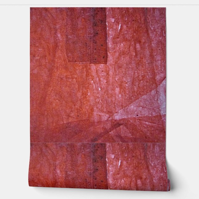 Einfache glatte rote Textur Tapete, Zero-Waste-Rot Tapete (Abrollen)