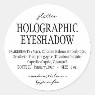 Einfache Glitter-Holographic-Lidschatten-Inhaltsto Runder Aufkleber