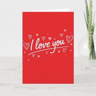 Einfache Glitter I Love You Herzen Karte