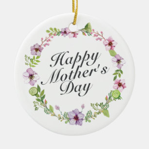 Einfache glückliche Mutter Tag Blumenreste Ornamen Keramikornament