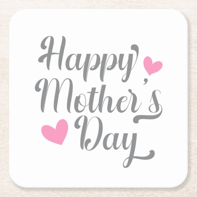 Einfache glückliche Muttertagskalligrafie| Unterse Rechteckiger Pappuntersetzer (Vorderseite)