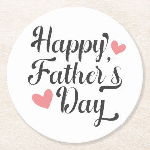 Einfache glückliche Vatertagskalligrafie  Unterse Runder Pappuntersetzer