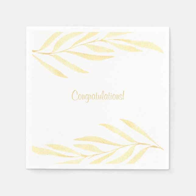 Einfache Gold-Blätter Napkins Serviette (Vorderseite)