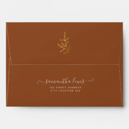 Einfache Gold Blätter Terracotta Wedding