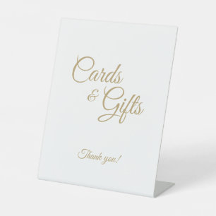 Einfache Gold Calligraphy Cards und Geschenke Sockelschild