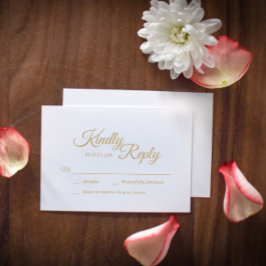 Einfache Gold Calligraphy Response Card RSVP Karte