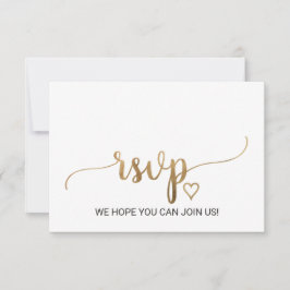 Einfache Gold Calligraphy Song Request RSVP Card