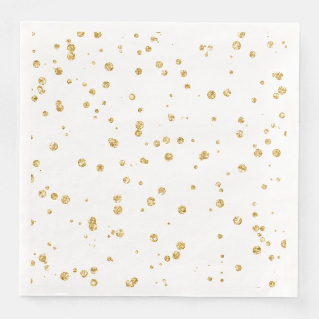 Einfache Gold Confetti Hochzeitsempfehlung Party D Serviette (Vorderseite)