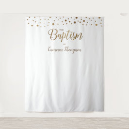 Einfache Gold-Confetti-Taufe Hintergrund Wandteppich