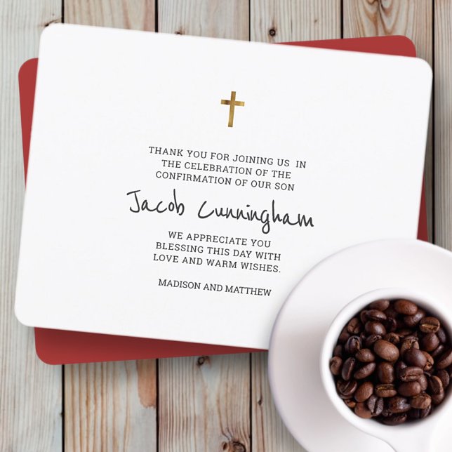 Einfache Gold Cross Bestätigung Vielen Dank Karte (Von Creator hochgeladen)