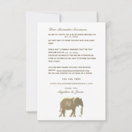 Einfache Gold Erinnerung Hochzeitskarte RSVP