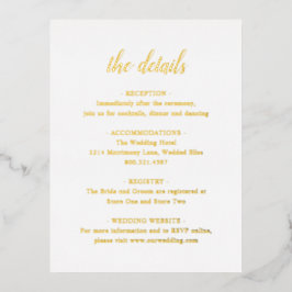 Einfache Gold Foil Elegante Hochzeitskarte Folie Einladungspostkarte