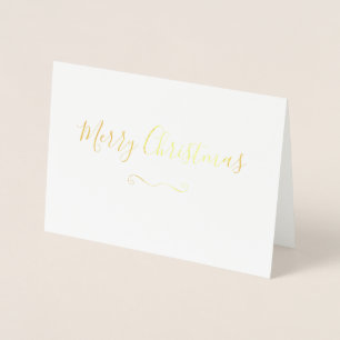 Einfache Gold Foil Frohe Weihnachtskarten Folienkarte