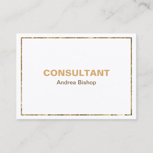 Einfache Gold Frame Classic Business Card Visitenkarte (Vorderseite)