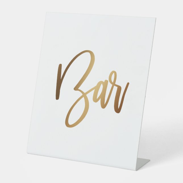 Einfache Gold Handschrift Typografie Bar Sockelschild (Vorderseite)