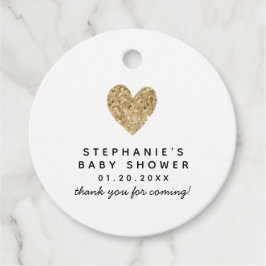 Einfache Gold Heart Baby Dusche Geschenkanhänger