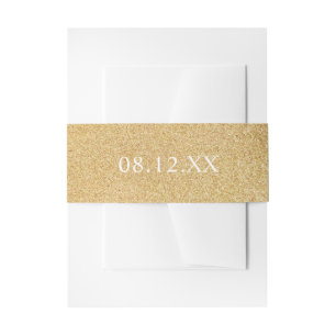 Einfache Gold Imitats Glitzer Glam Date Wedding Einladungsbanderole