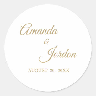Einfache Gold-Kalligraphie-Aufkleber Runder Aufkleber