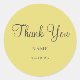 Einfache Gold Moderne Minimalistisch Wedding Class Runder Aufkleber