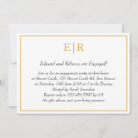 Einfache Gold Monogram Elegante Engagement Party