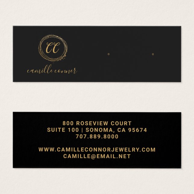 Einfache Gold Monogram Schmuck Designer Stud Earri (Vorne & Hinten)