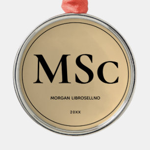 Einfache Gold MSc Abschluss Ornament Aus Metall