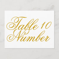 Einfache Gold Print-Tischnummer Postcard