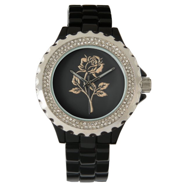 Einfache Gold-Rose Armbanduhr (Vorderseite)