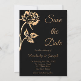 Einfache Gold-Rose Save The Date