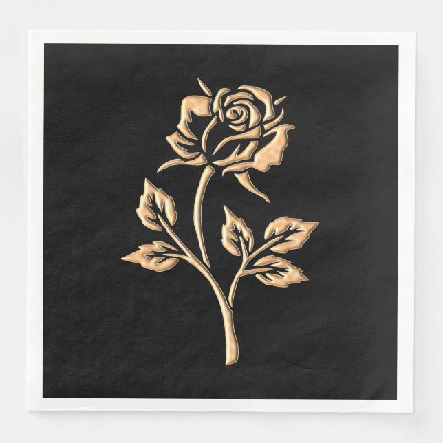 Einfache Gold-Rose Serviette (Vorderseite)
