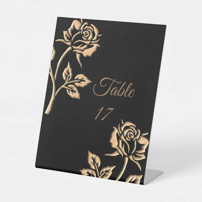 Einfache Gold-Rose Sockelschild (Vorderseite)