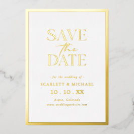 Einfache Gold Save the Date Folieneinladung