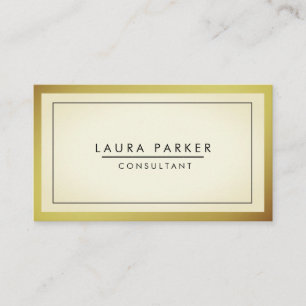 Einfache Gold Schwarz-weiß Moderne Beruflich Visitenkarte