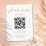 Einfache Gold Script UAWG QR Begleitkarte<br><div class="desc">Eine schlichte,  elegante Goldskript-UAWG-Gehäusekarte mit eigenem QR-Code und einer Hochzeitswebseite mit Set in schicker Typografie. Entwickelt von Thisisnotme©</div>
