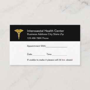 Einfache Gold Tone Caduceus Symbol Terminkarten Terminkarte