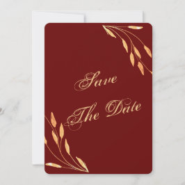 Einfache Gold Tropical Blätter Hochzeit Save The Date