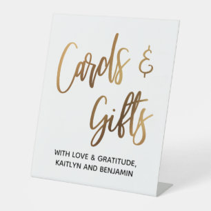 Einfache Gold Typografie-Karten und -Geschenke Sockelschild